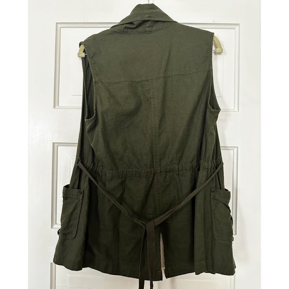 Sanctuary Linen Style Drape Vest with Pockets Size Small - Picture 3 of 5
